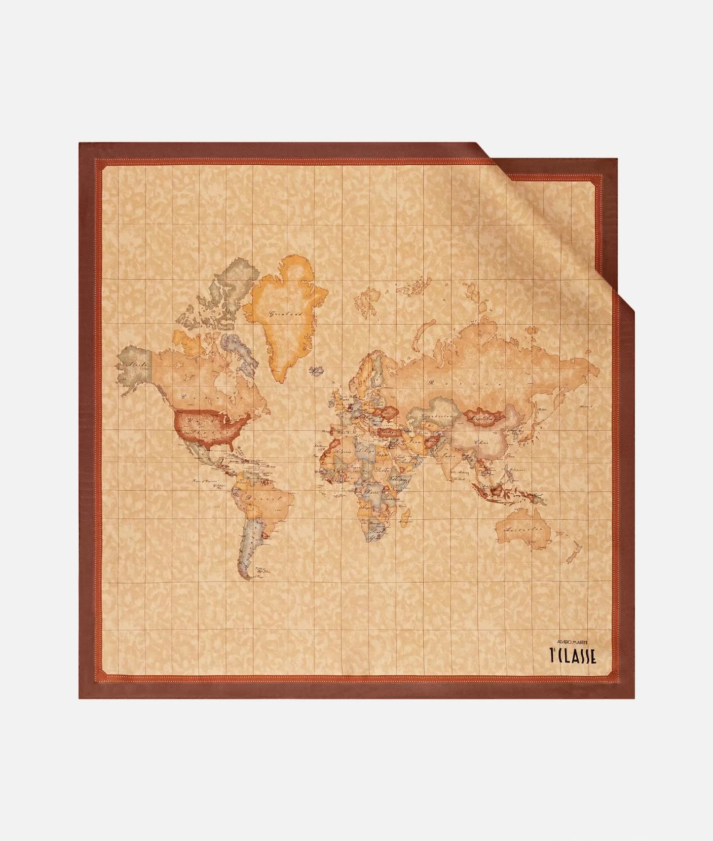 Foulard Prima Classe Geo Classic Castagna 70x70