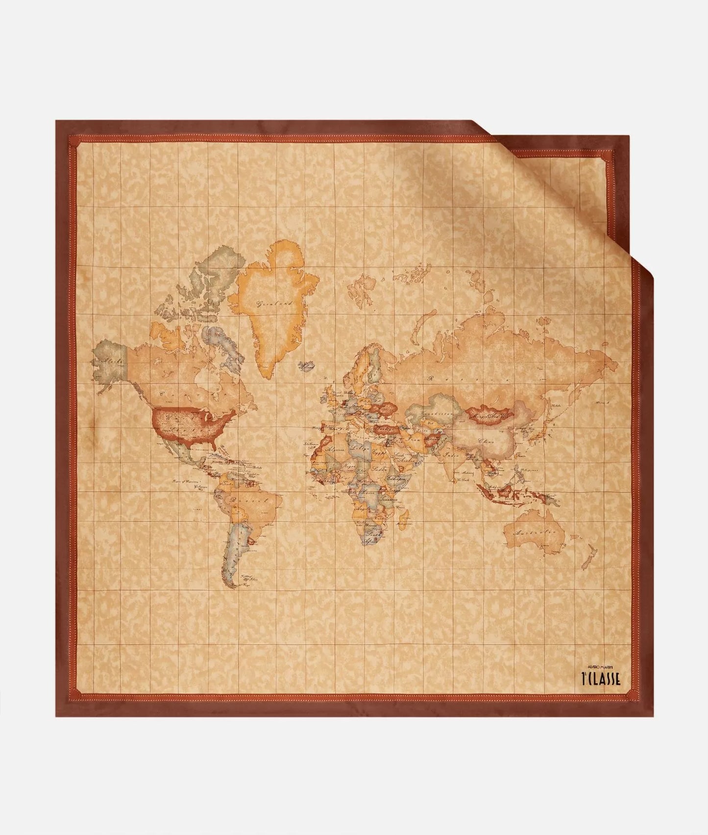 Foulard Prima Classe Geo Classic Castagna 90x90