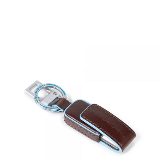 Portachiavi Piquadro Blue Square con Chiavetta USB da 64 GB Marrone